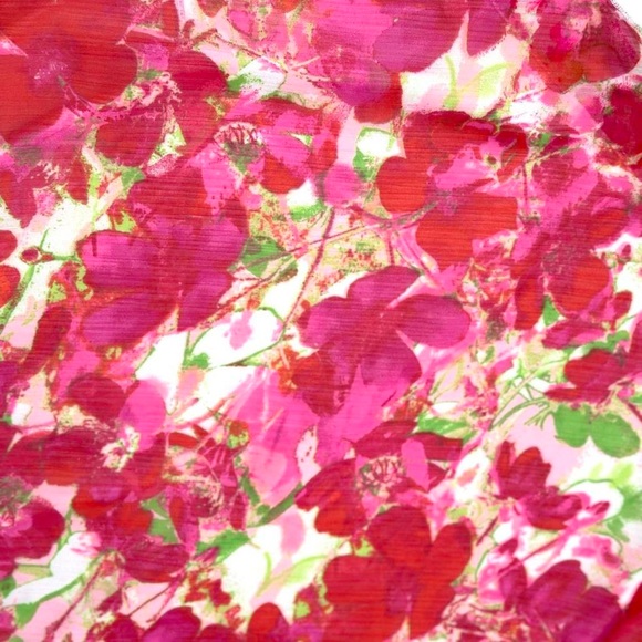 Vintage 90s Midi Skirt, Pink Floral, Flowy Lightweight Spring or Summer Skirt - Picture 2 of 7